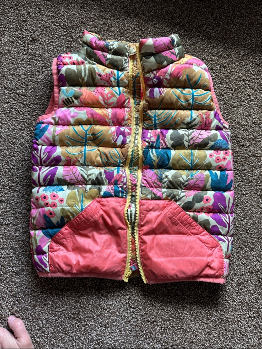 Burton Floral Puffer Vest with Pink and Yellow Accents-5/6